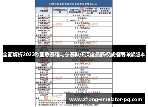 全面解析2023欧国联赛程与参赛队伍深度最新权威指南详解版本 全面解析2023欧国联赛程与参赛队伍深度最新权威指南详解版本