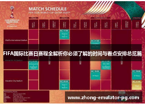 FIFA国际比赛日赛程全解析你必须了解的时间与看点安排总览篇